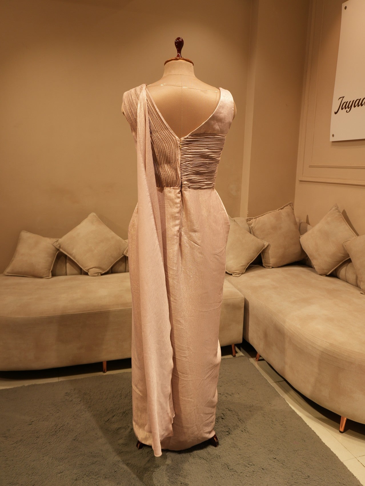 champaign gold cocktail gown