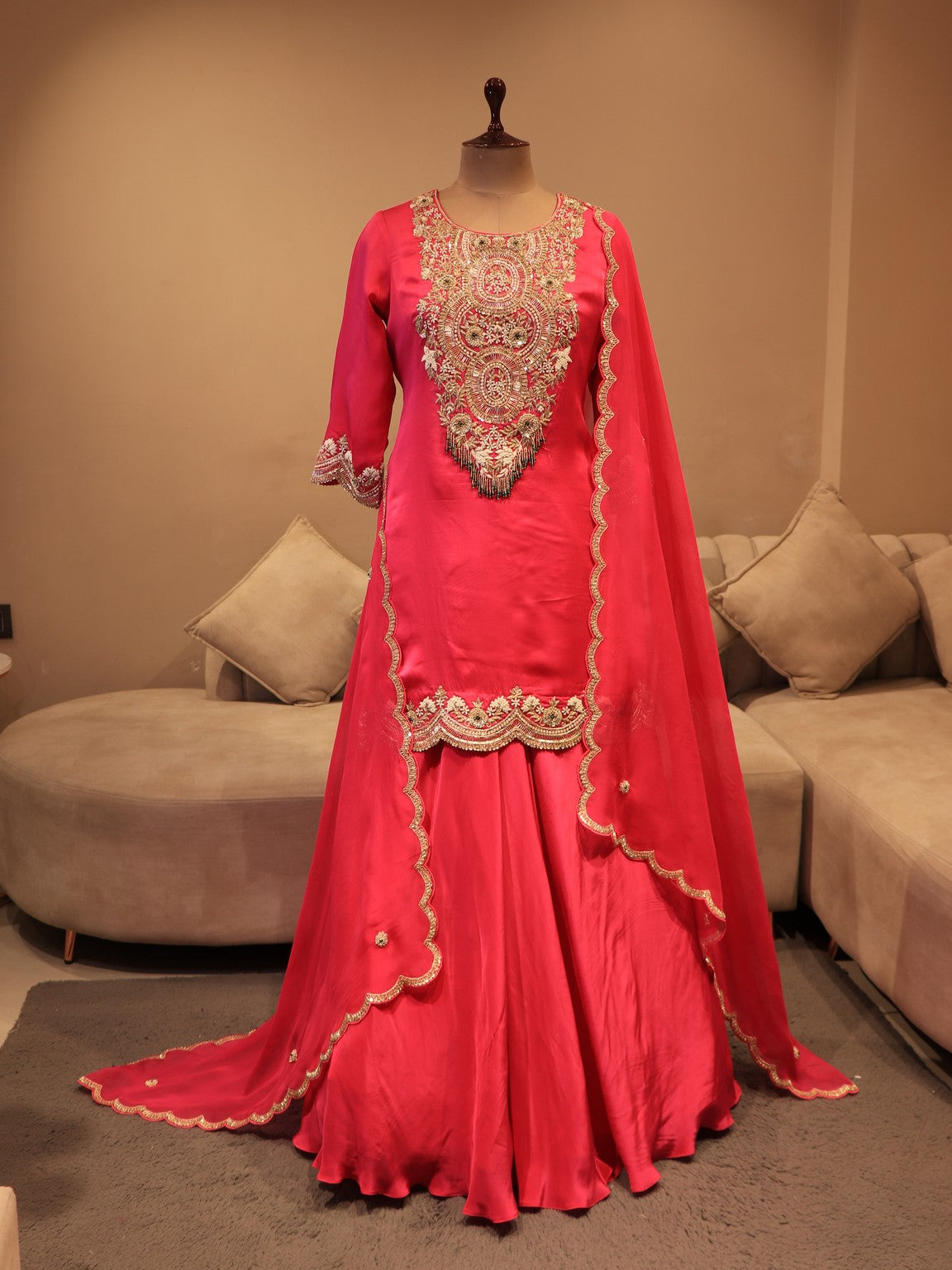 Rani emroidered kurta skirt dupatta