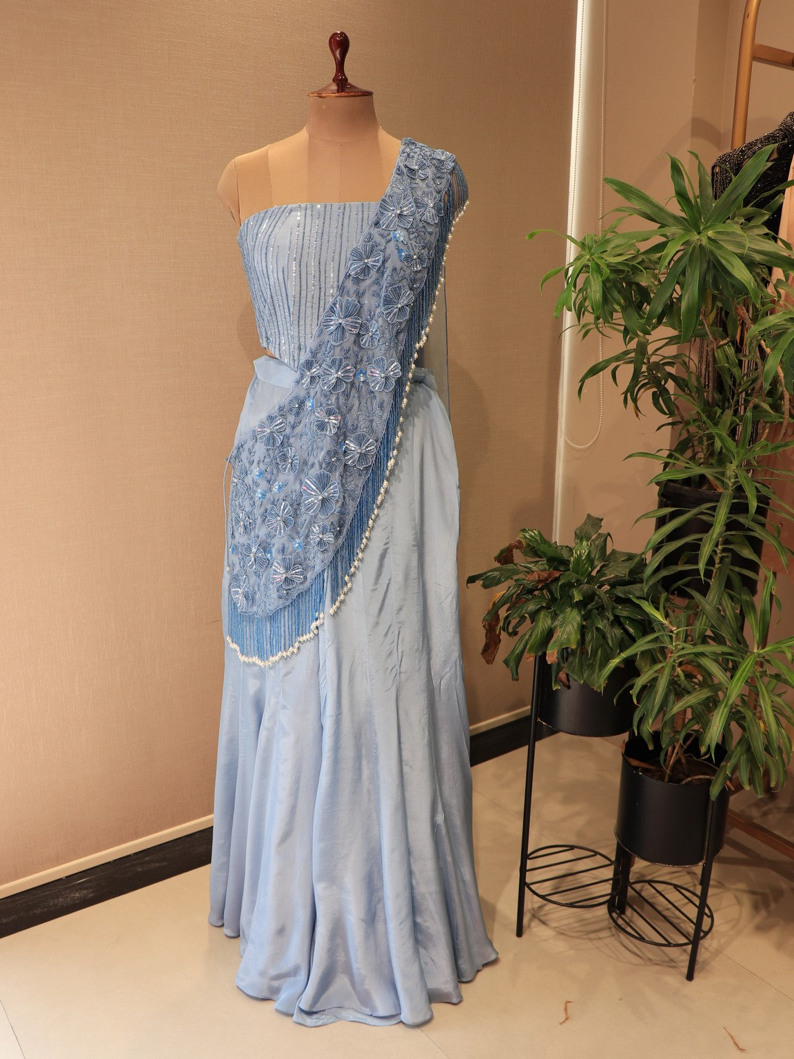Powder blue corset dress