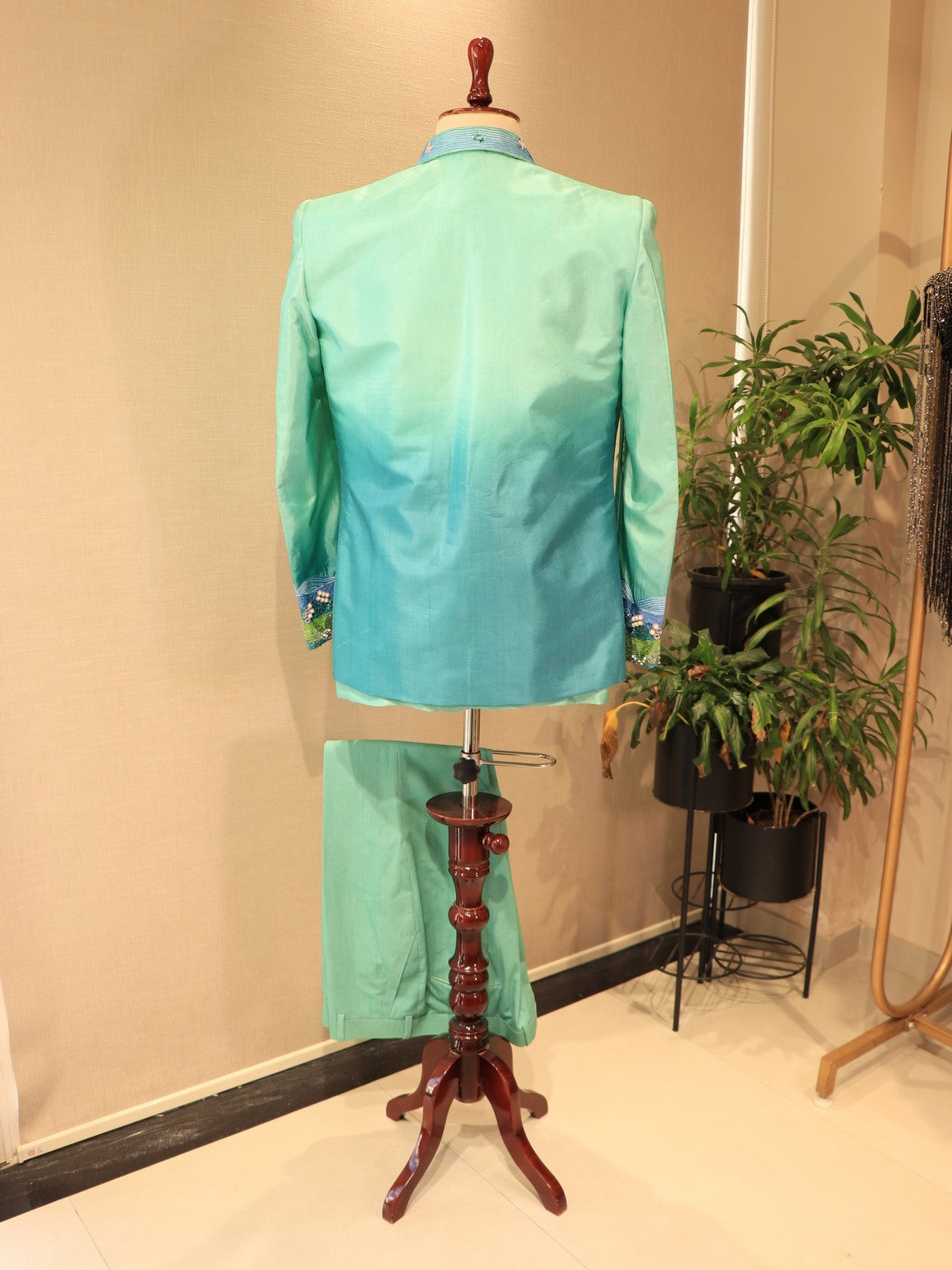 Sea green shaded bomber jacket