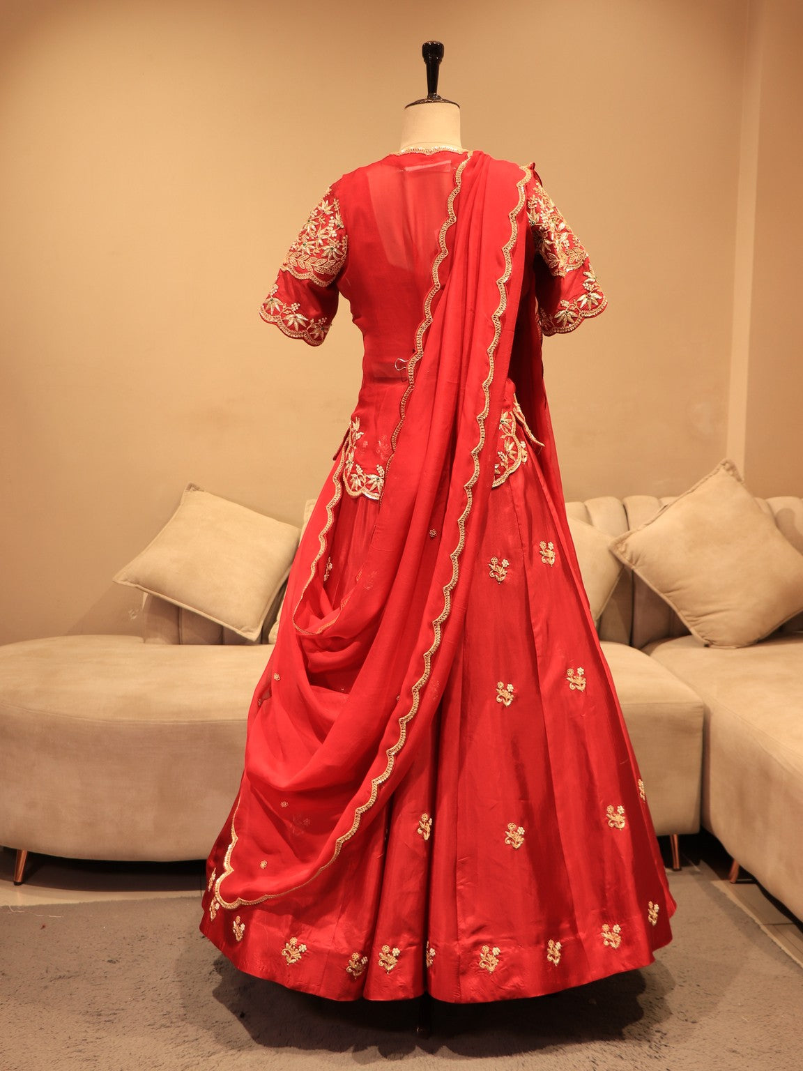 Red zardosi poshak set