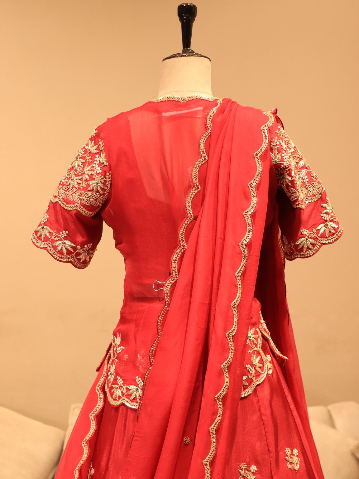 Red zardosi poshak set