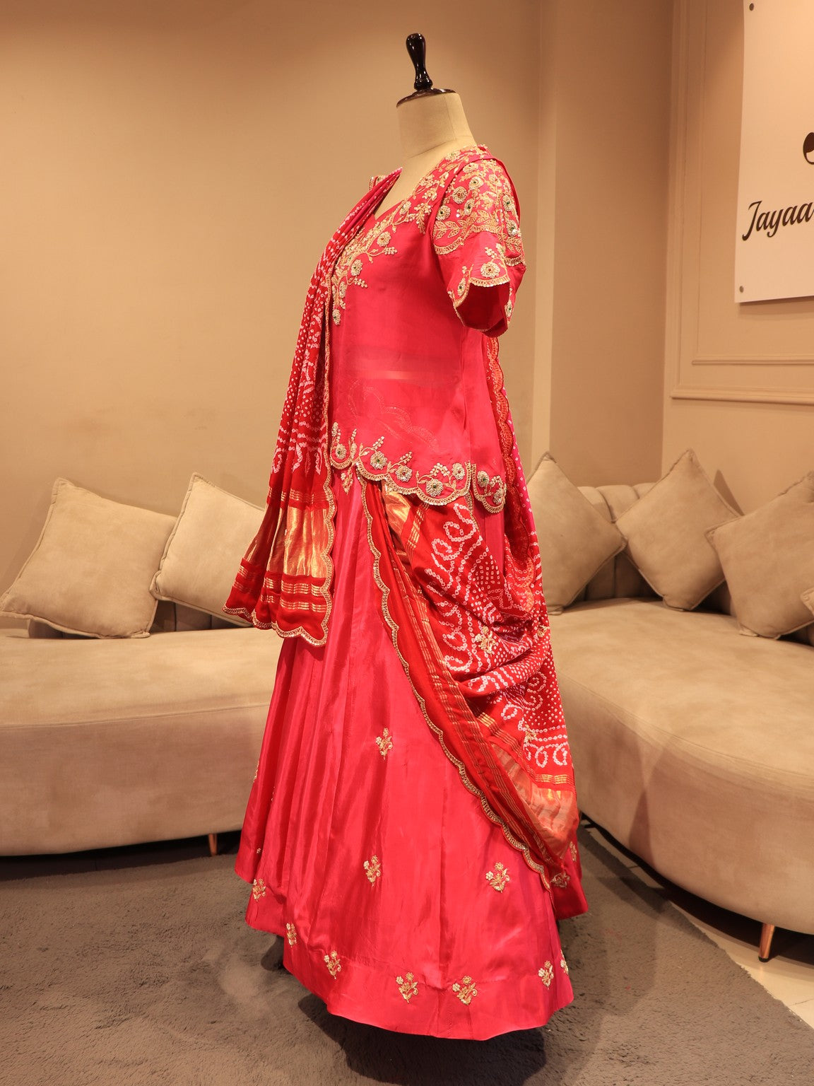 Hot pink zardosi poshak set