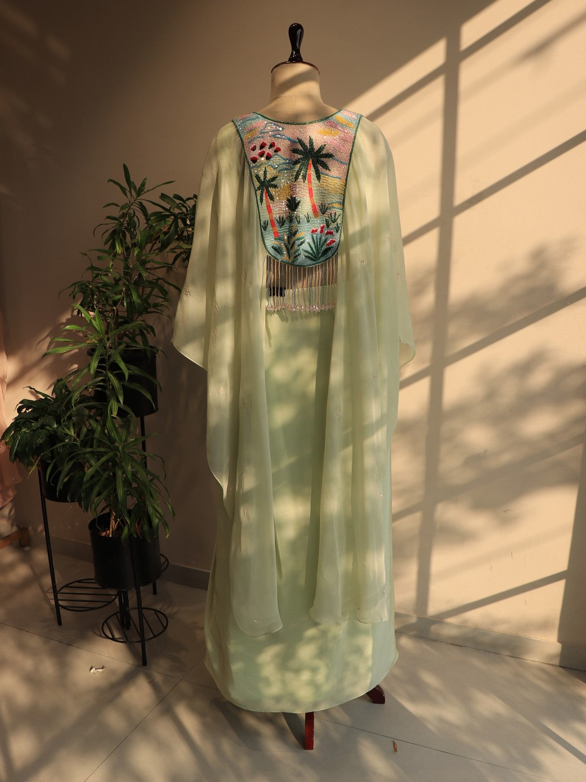 Mint green cape with skirt