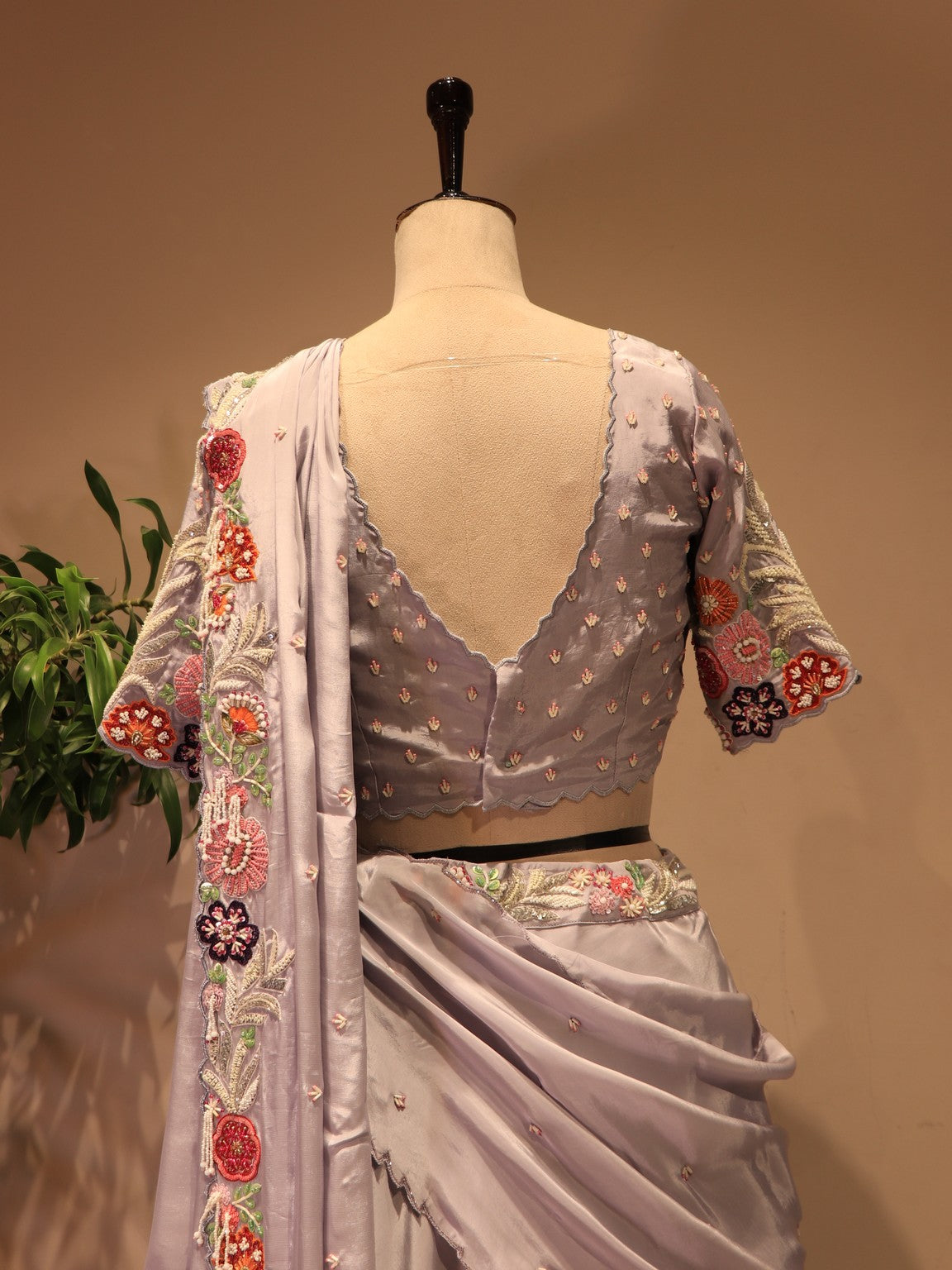 Ice blue embroidered lehenga set