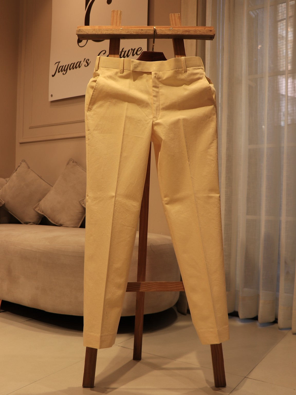 Yellow shaded mens hand painted mens indo western