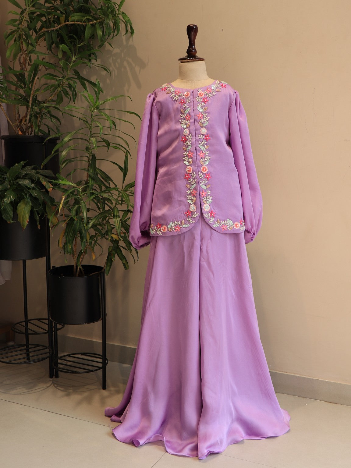 lavander top plazo for kids