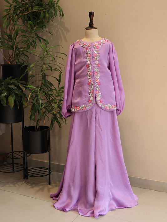 lavander top plazo for kids