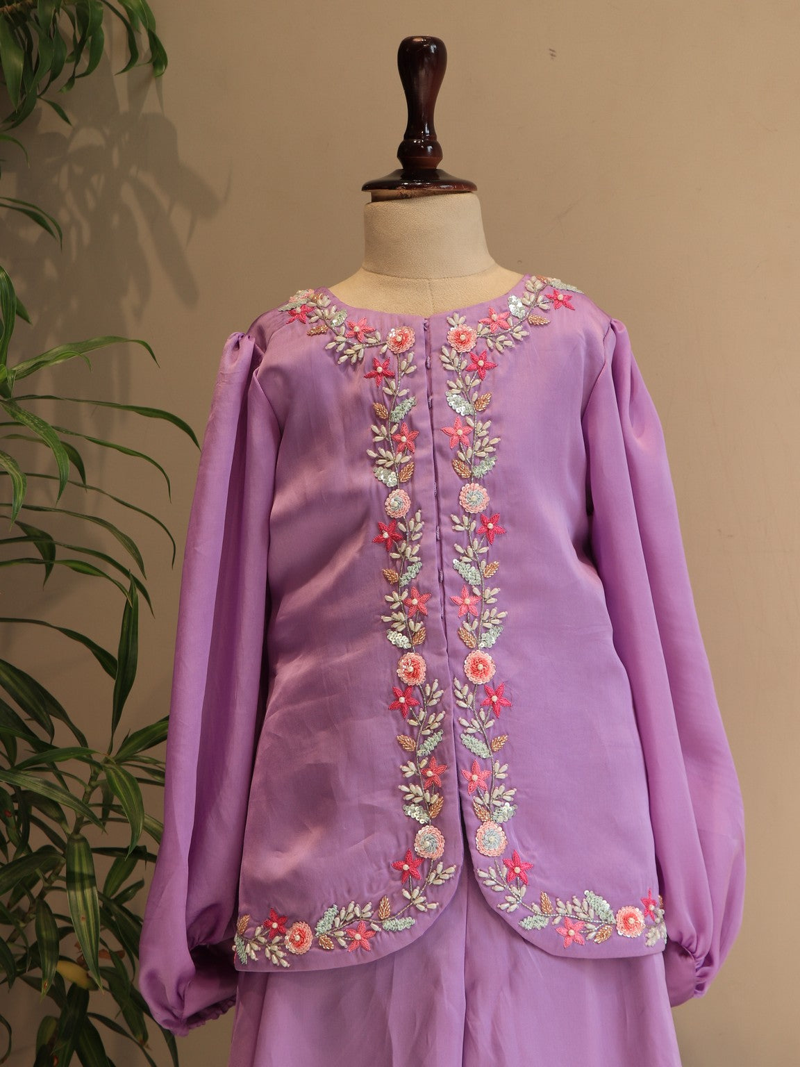 lavander top plazo for kids