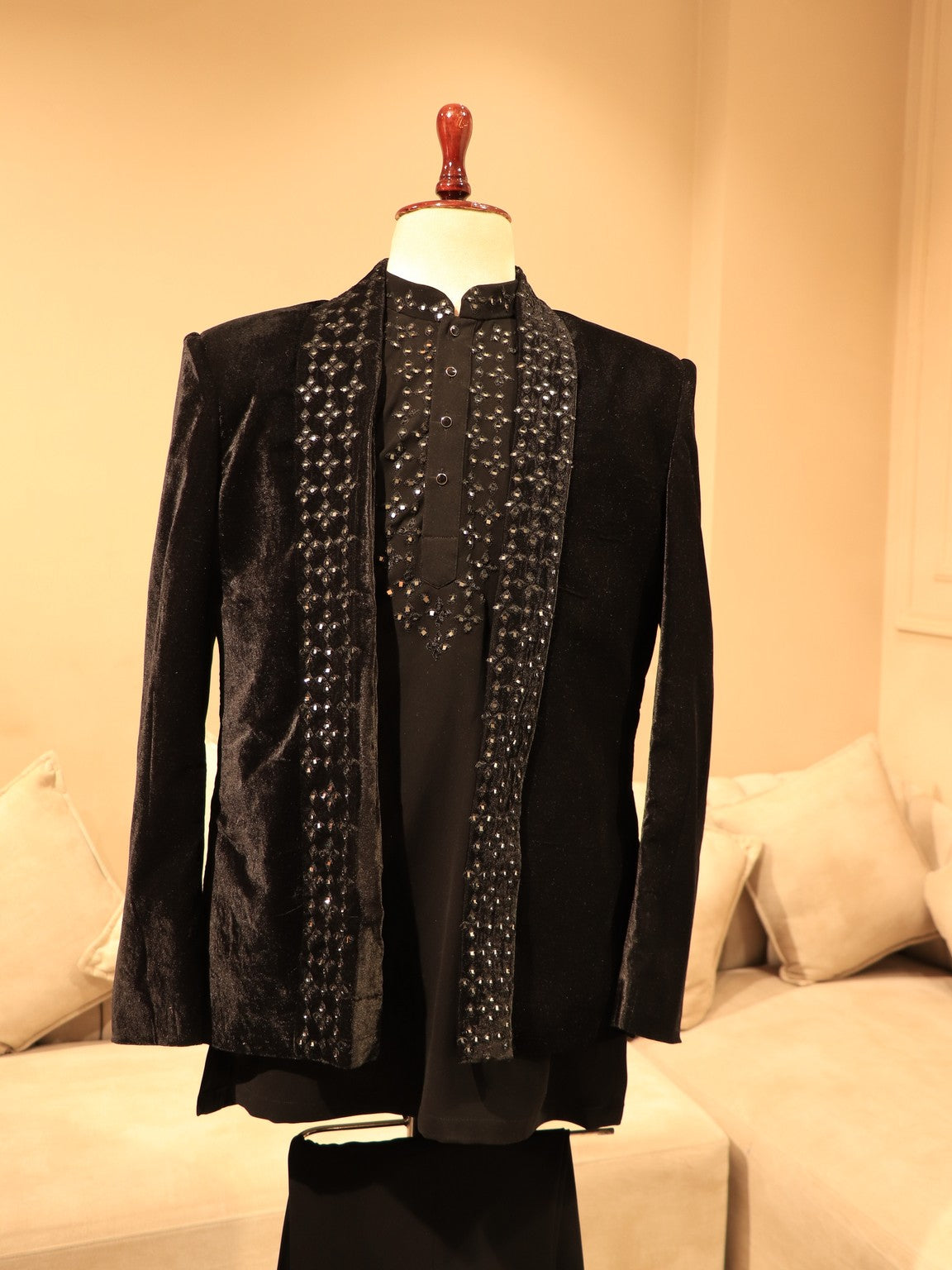 Black Mirrow work mens indo western