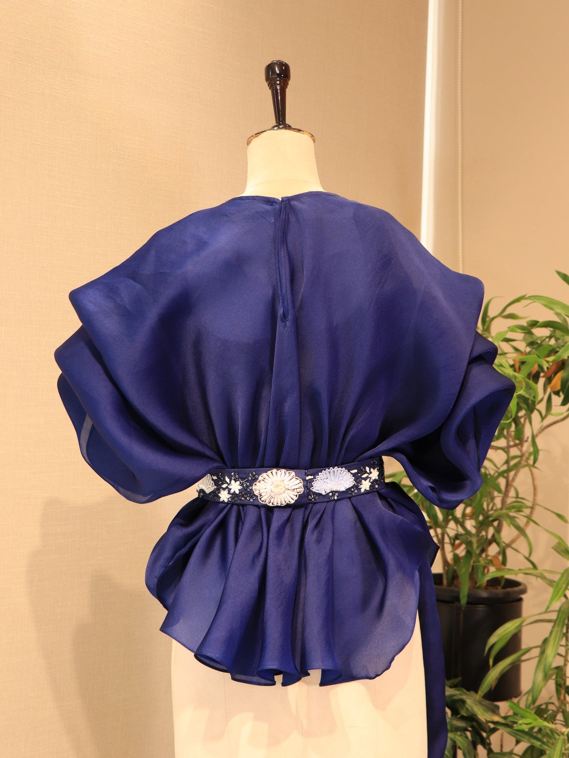 Deep purple cape top with plazo