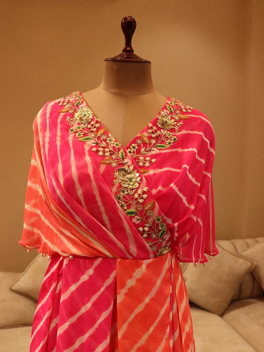 Rani orange leheriya gown