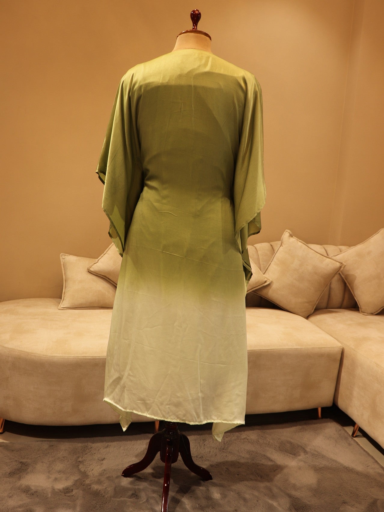 Olive green shaded kaftan with pants