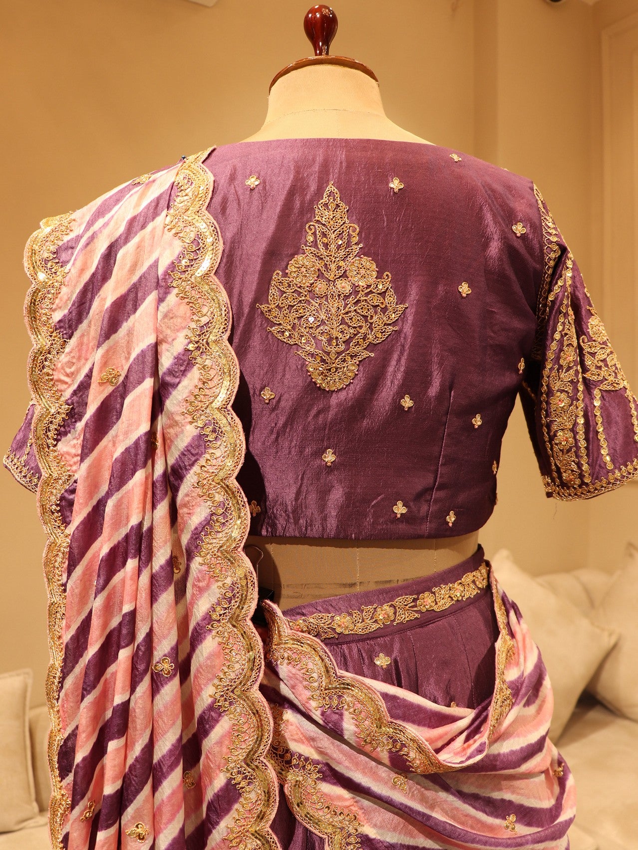 Mauveish purple leheriya lehenga set