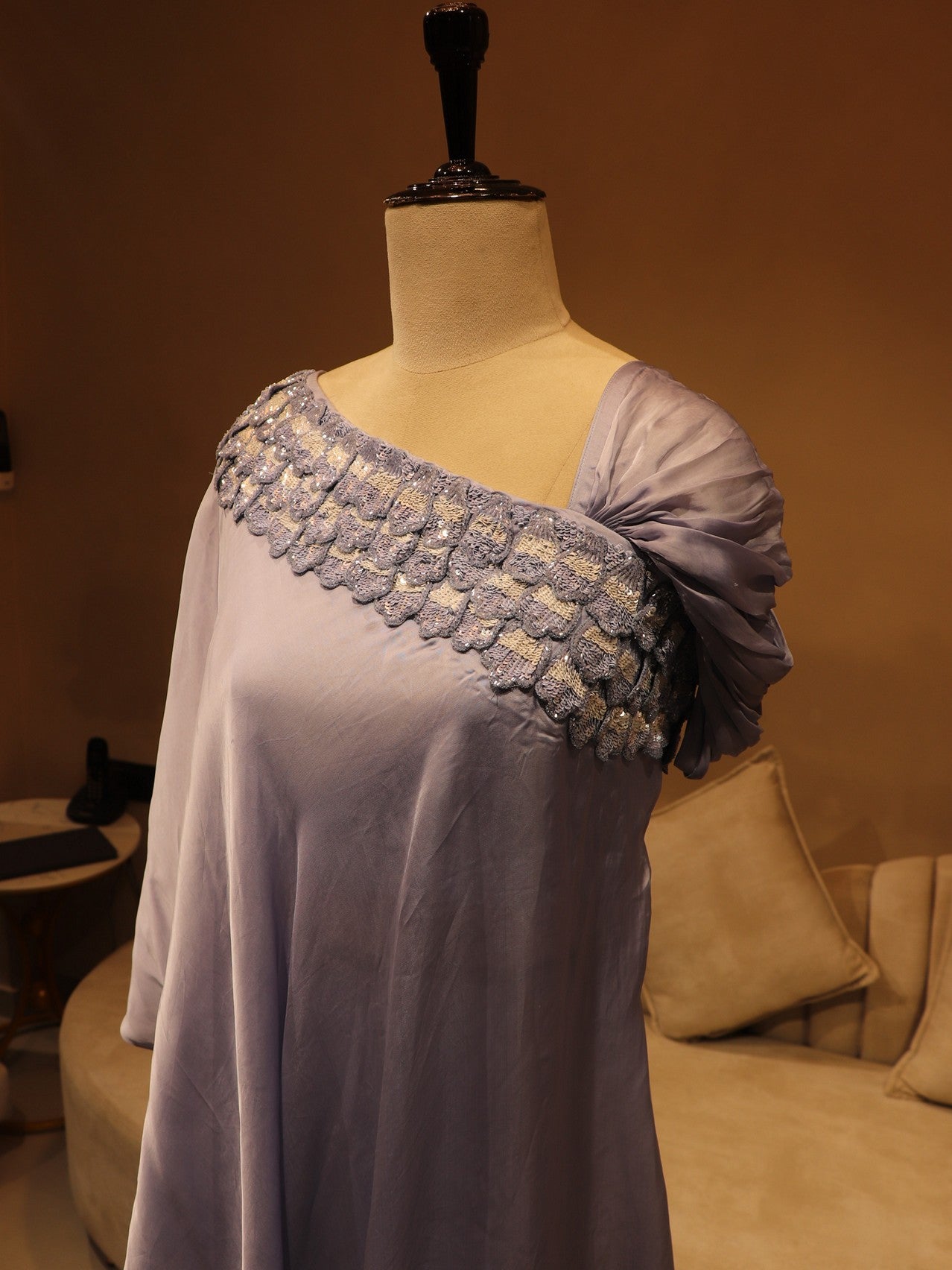 Powder blue top with plazo