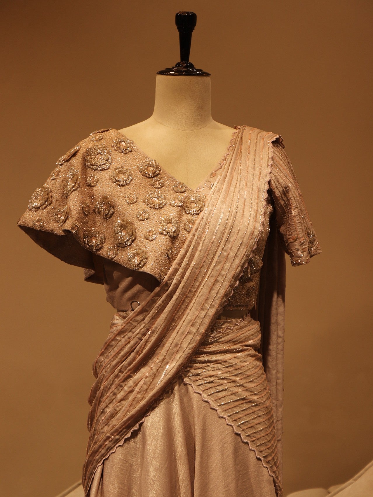 Beige drape saree