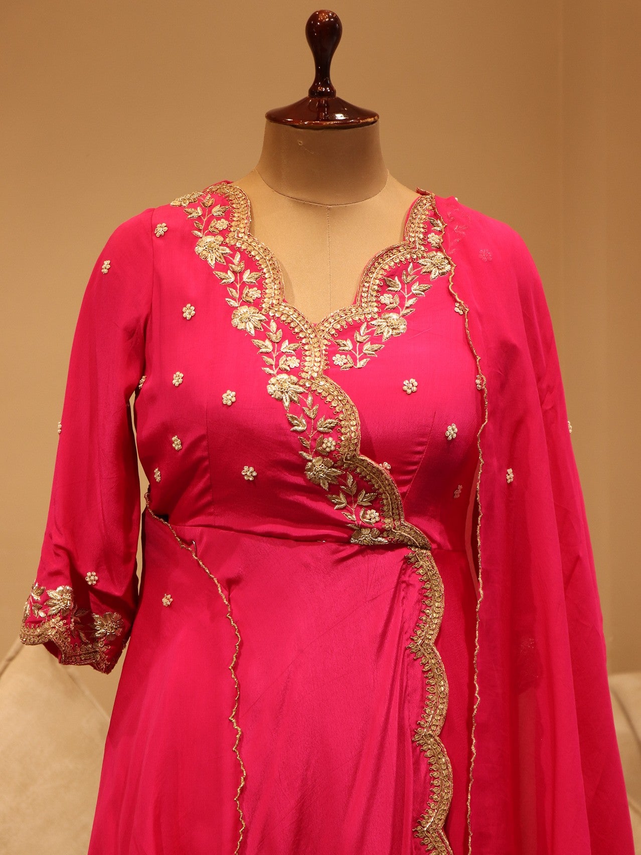 Rani angrakha gown with dupatta