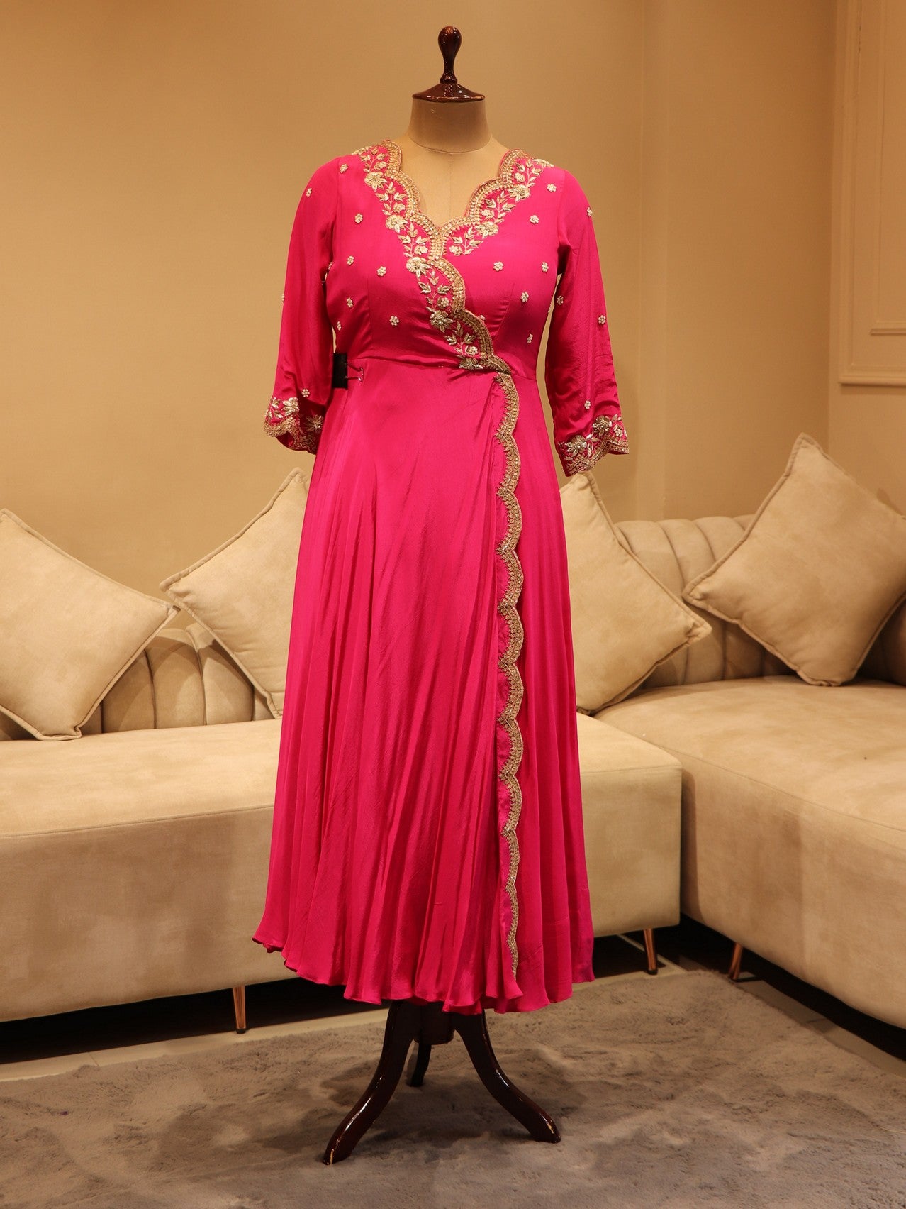 Rani angrakha gown with dupatta