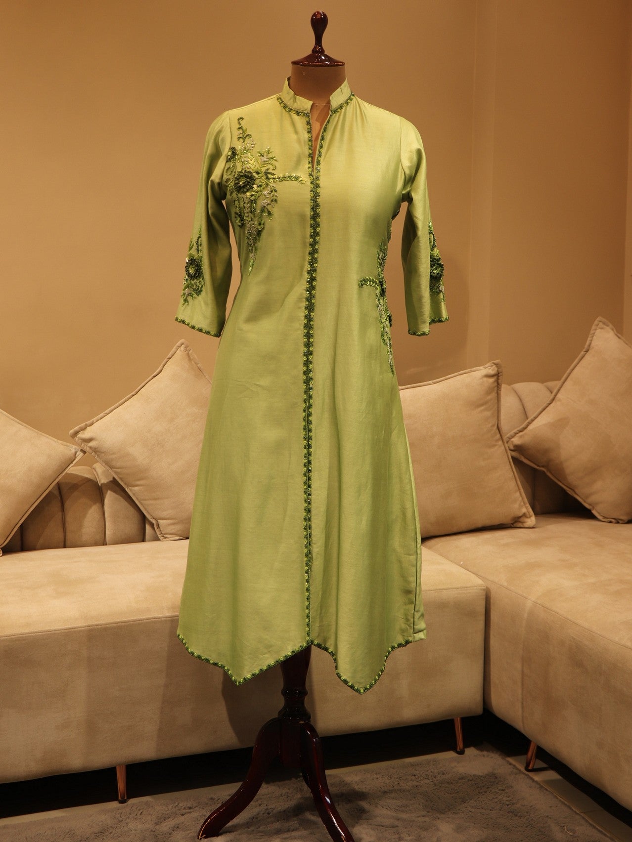 Mint green kurta pants dupatta