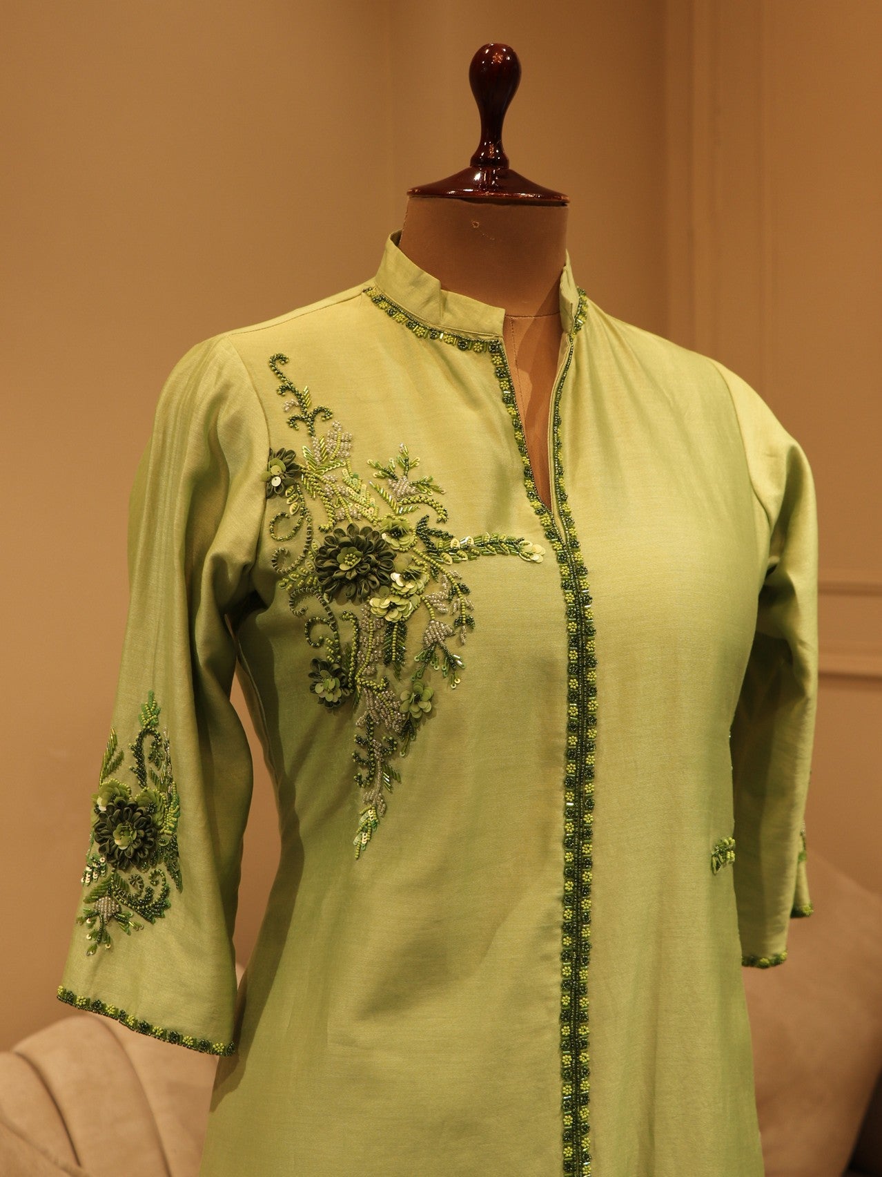 Mint green kurta pants dupatta