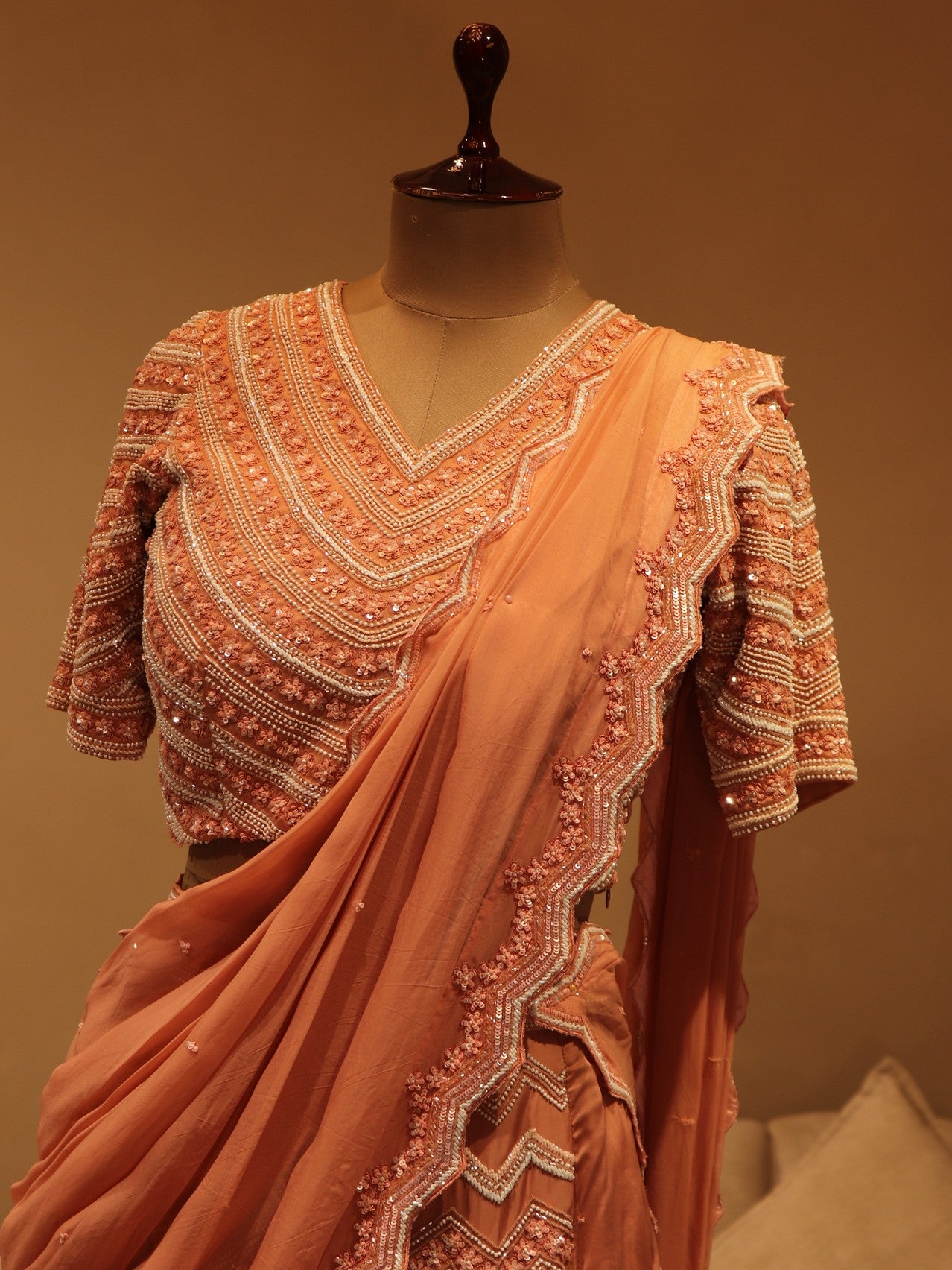 Peach lehenga set