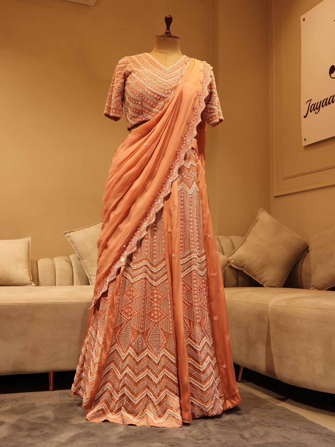 Peach lehenga set