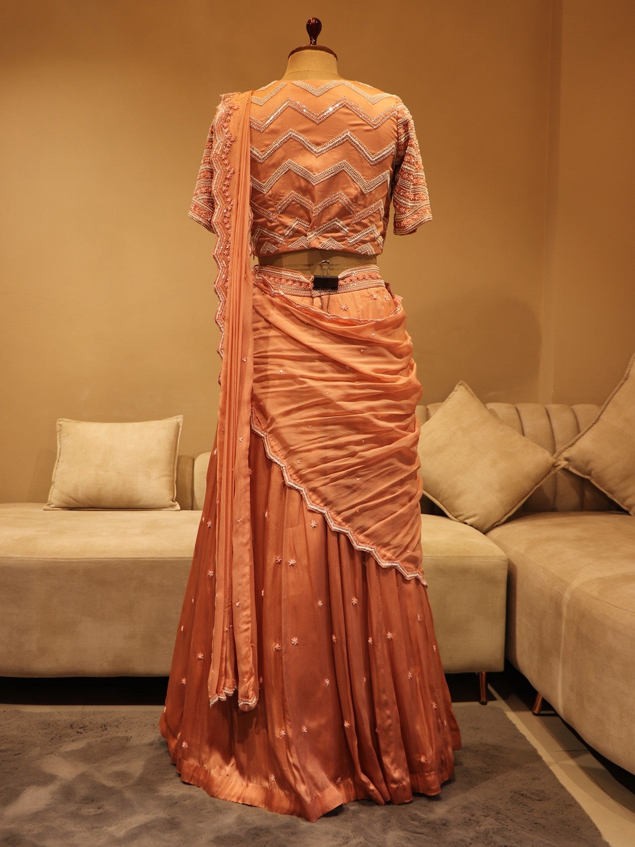 Peach lehenga set