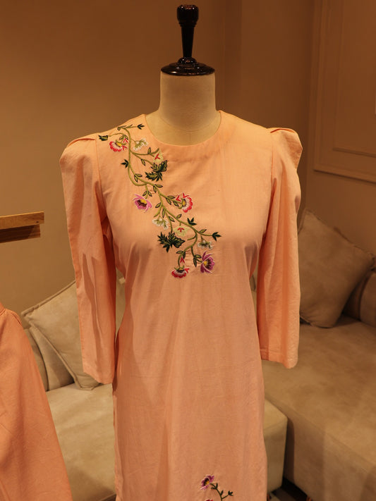 Peach kurta with pants