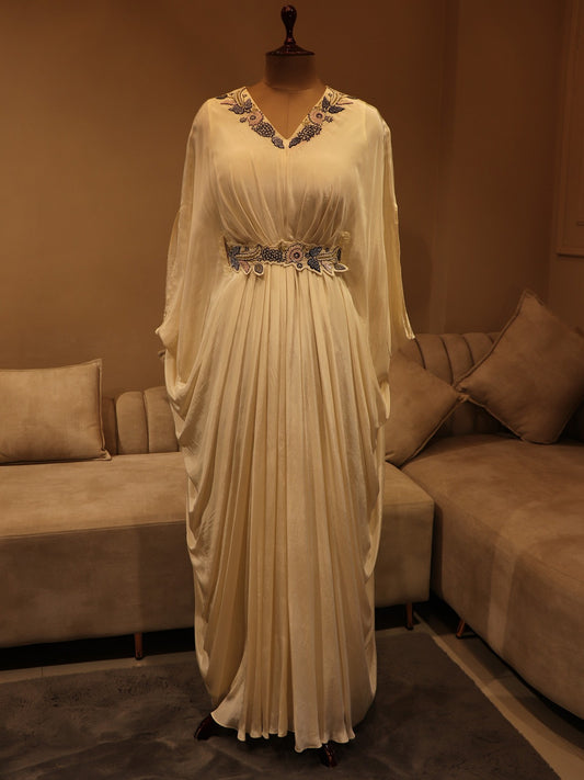 Pearl white kaftan gown