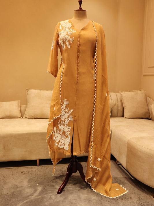 Ginger bread brown kurta pants dupatta