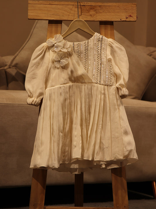 Pearl white girls kids dress