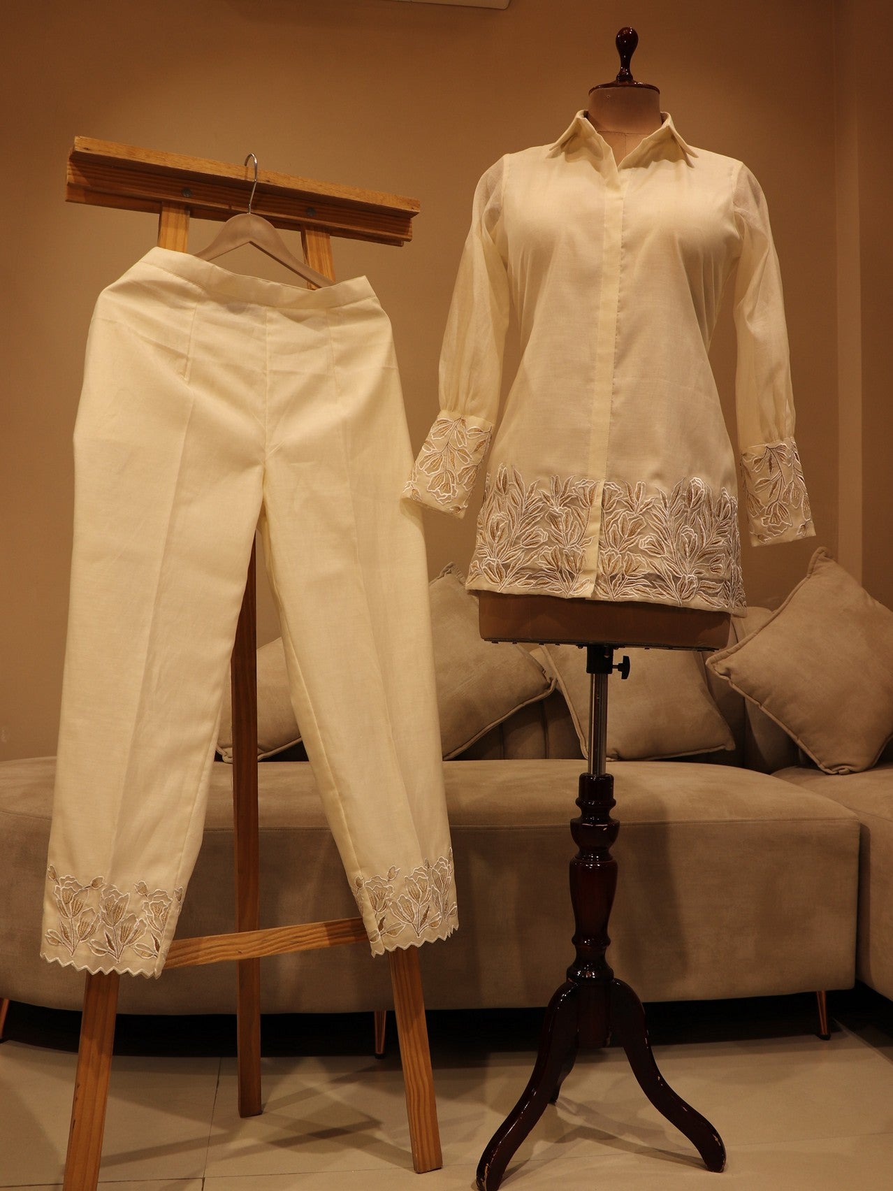 Pearl white CO-ORD SET