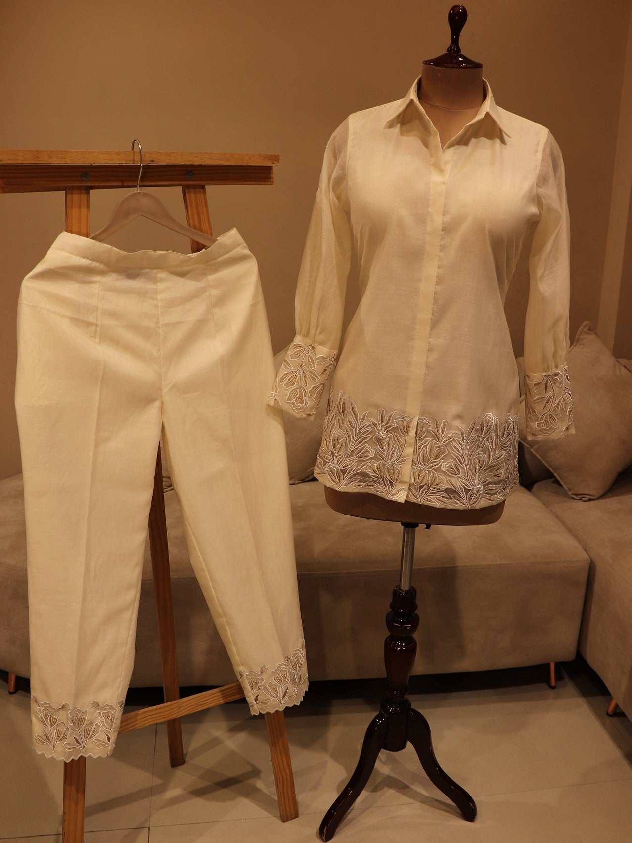 Pearl white CO-ORD SET