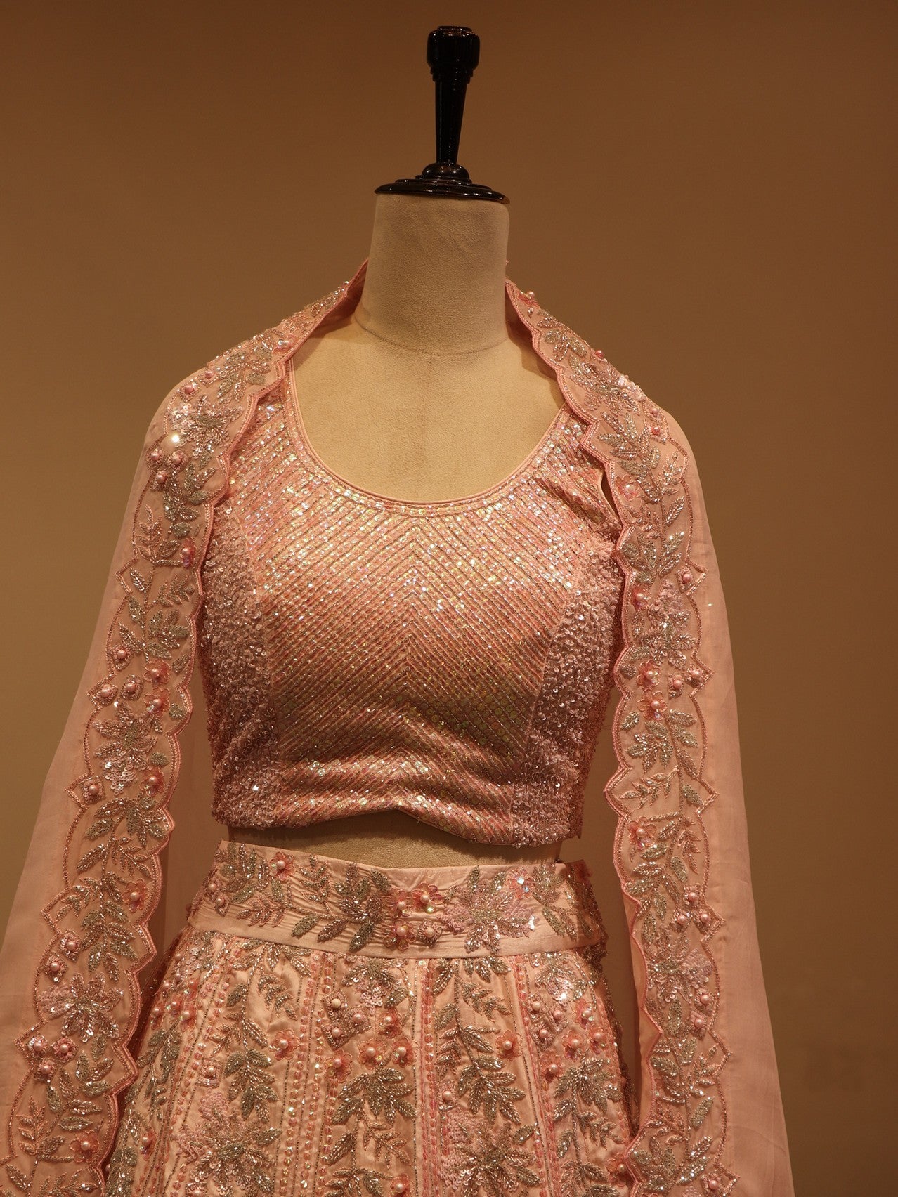 Carnation pink lehenga set