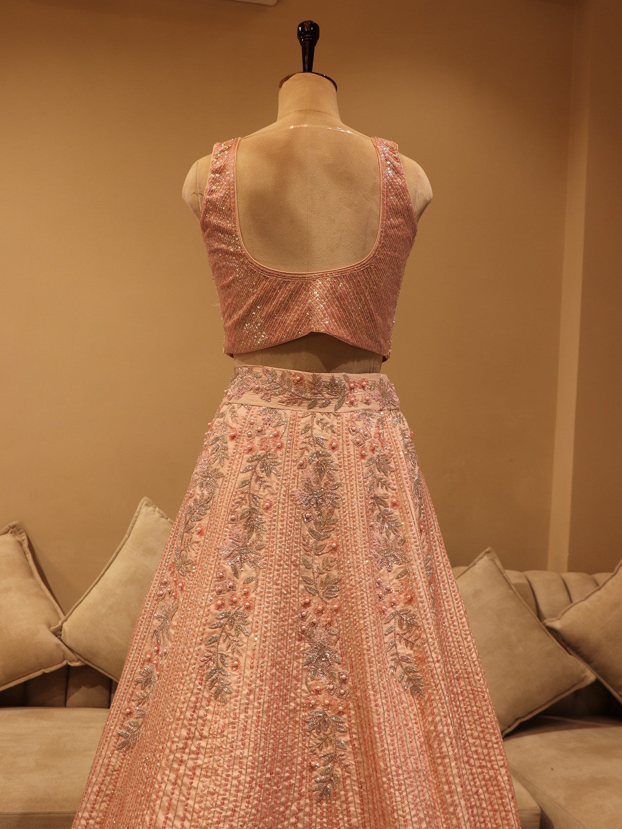 Carnation pink lehenga set