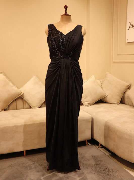 Black cocktail gown