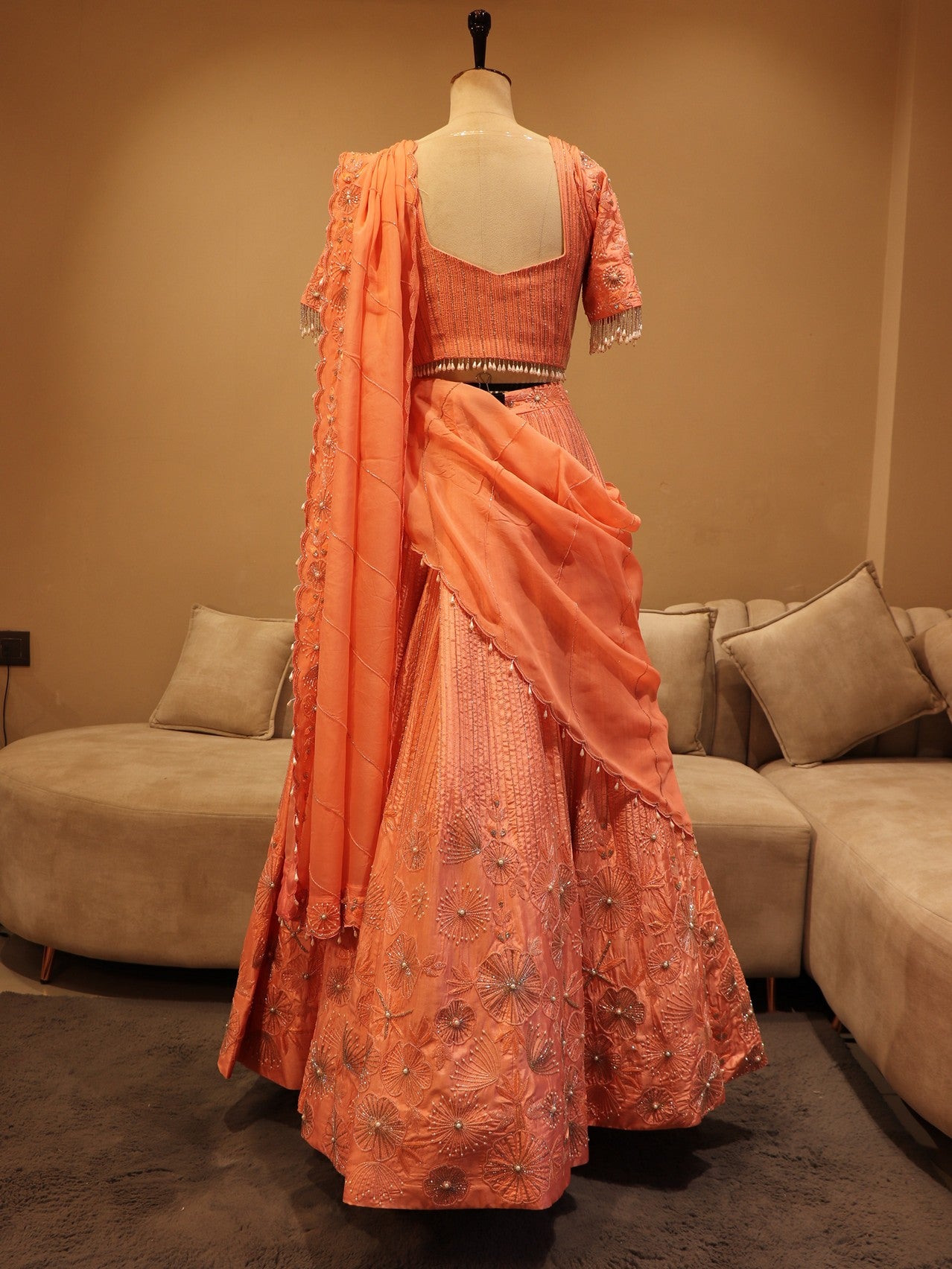 Peach lehenga set