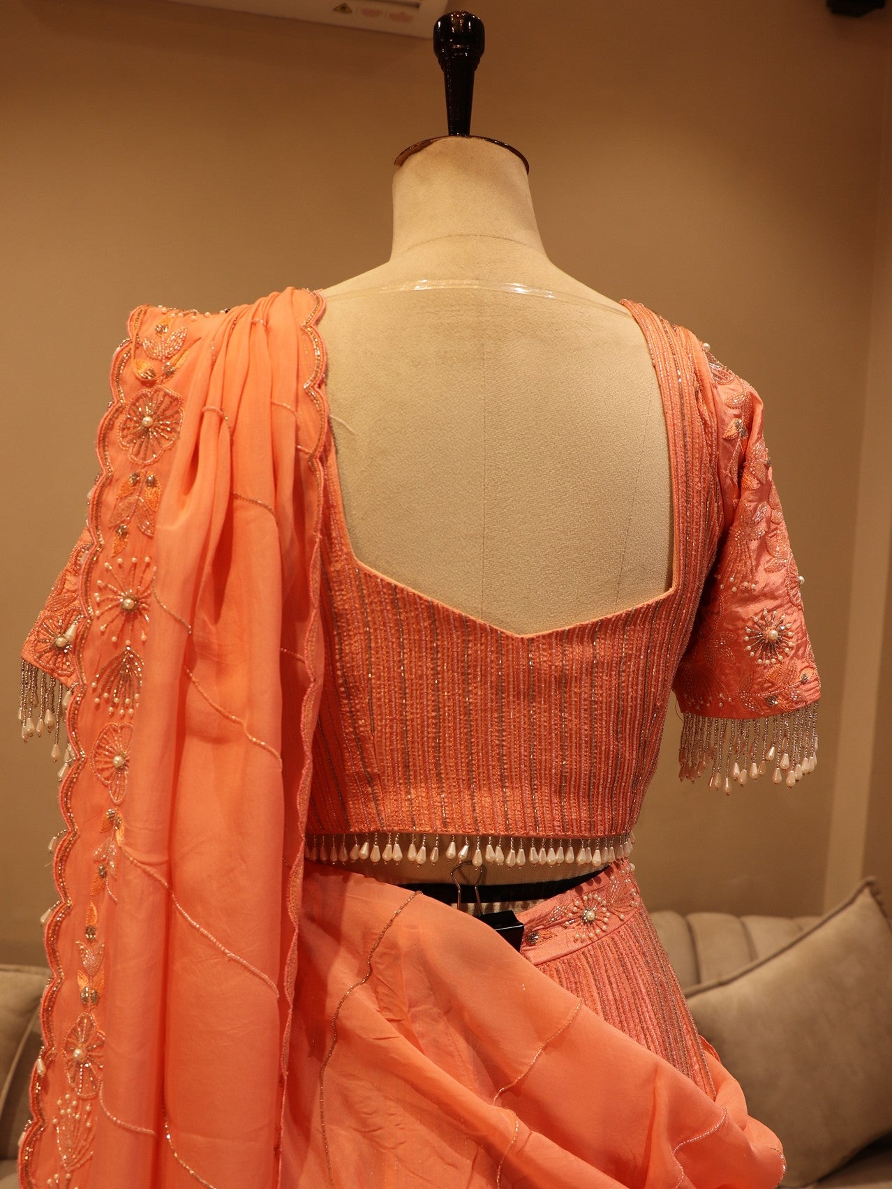 Peach lehenga set