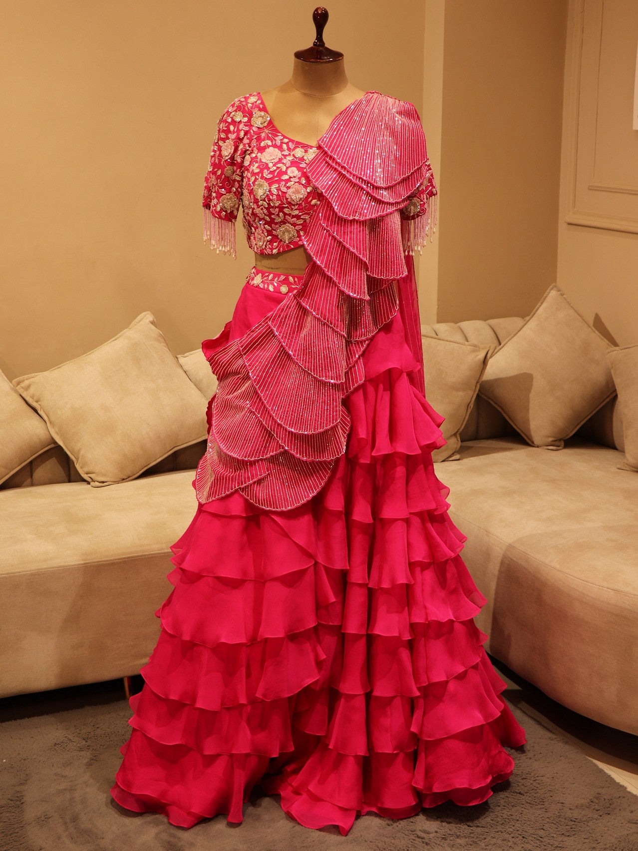 Hot pink lehenga set