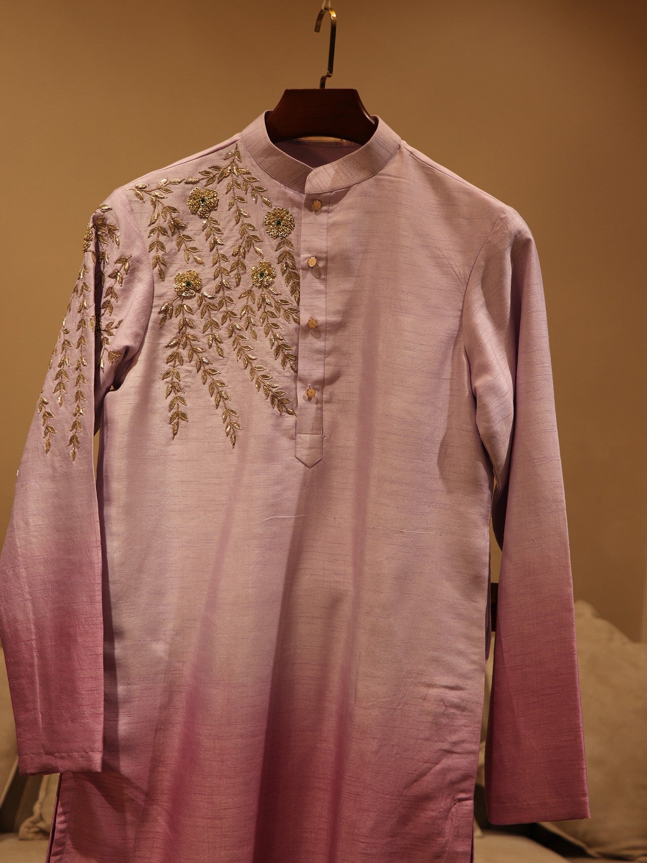 Mauve shaded mens kurta pants