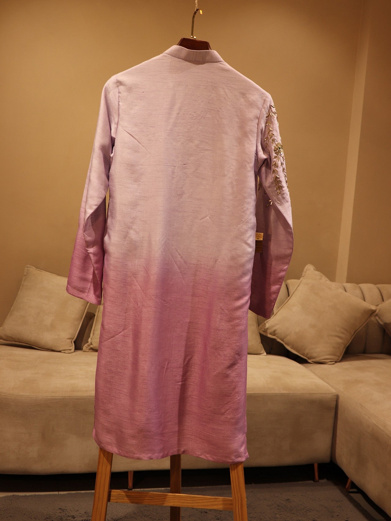 Mauve shaded mens kurta pants