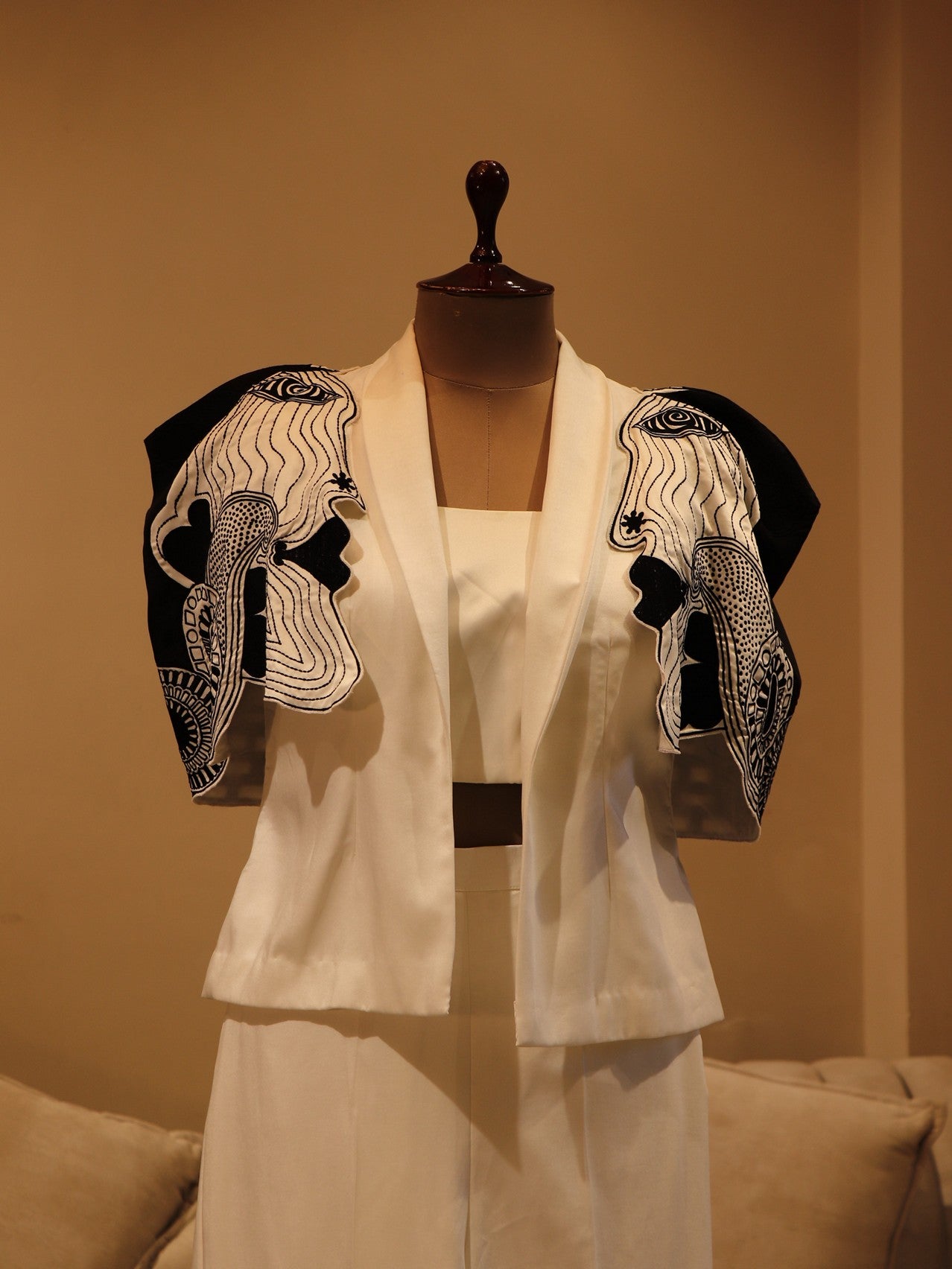 White embroidered Co -ord set