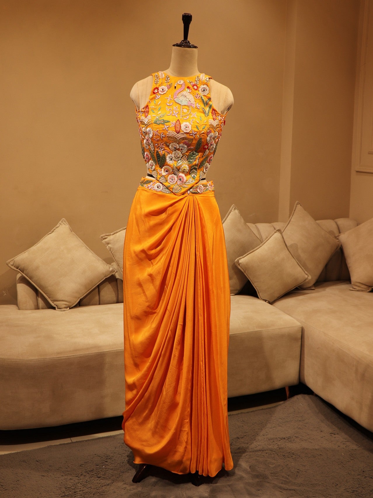 Occor yellow crop top with skirt