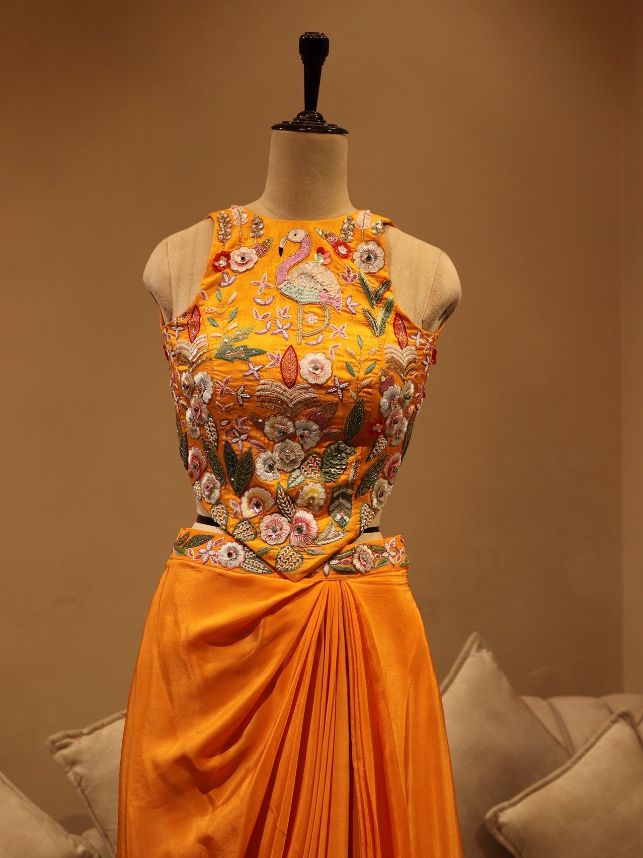 Occor yellow crop top with skirt
