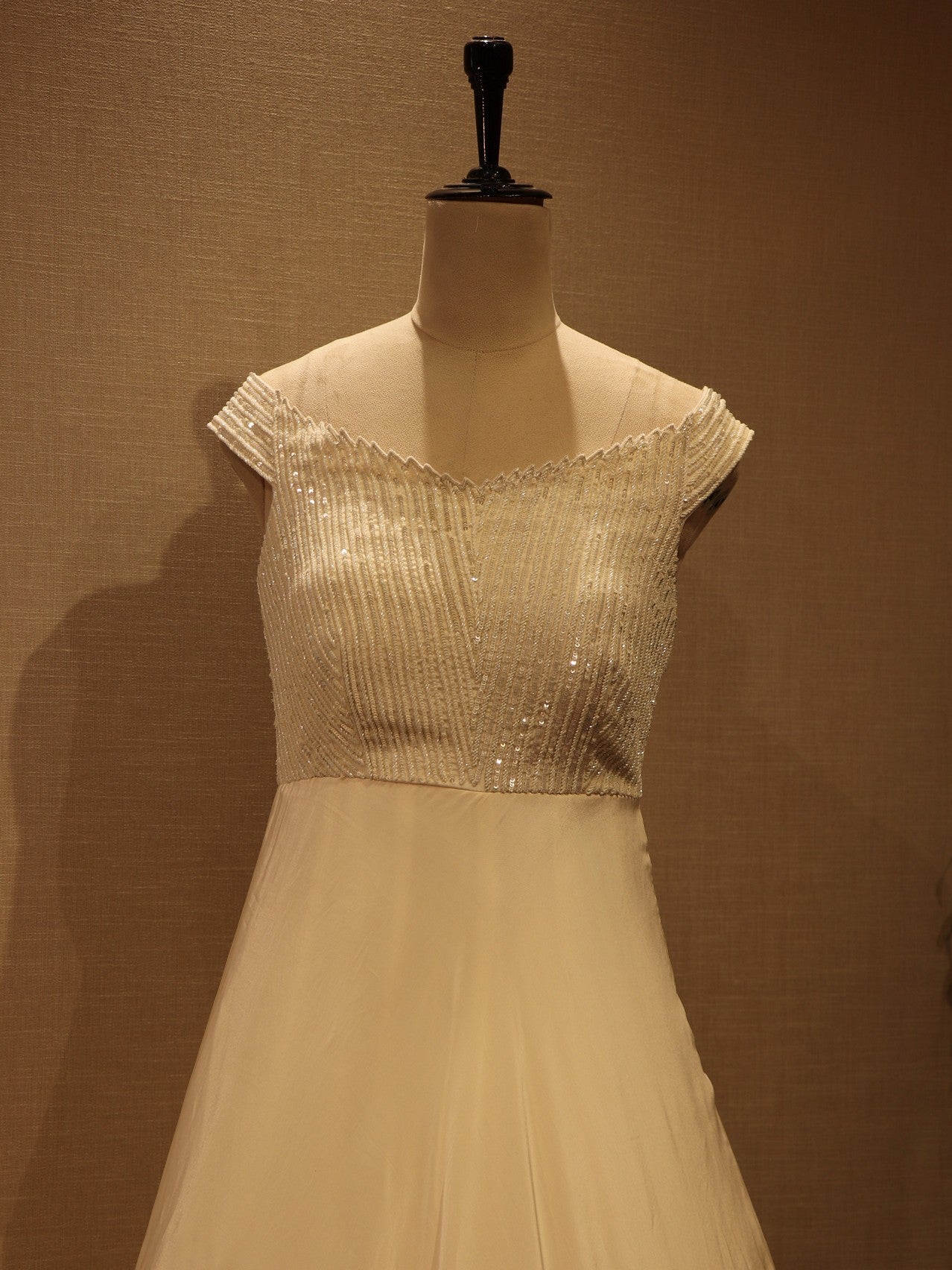 pearl white gown
