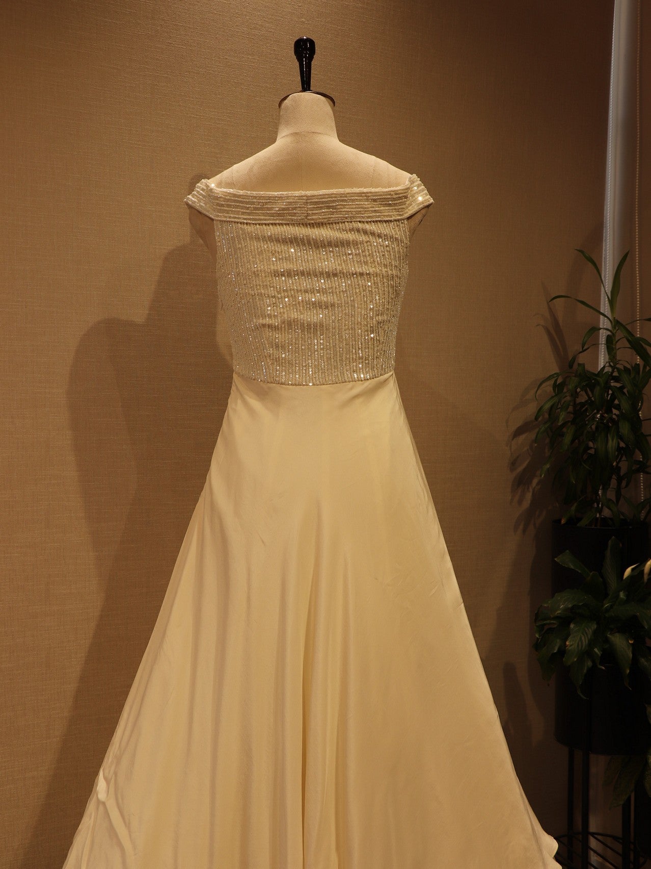 pearl white gown