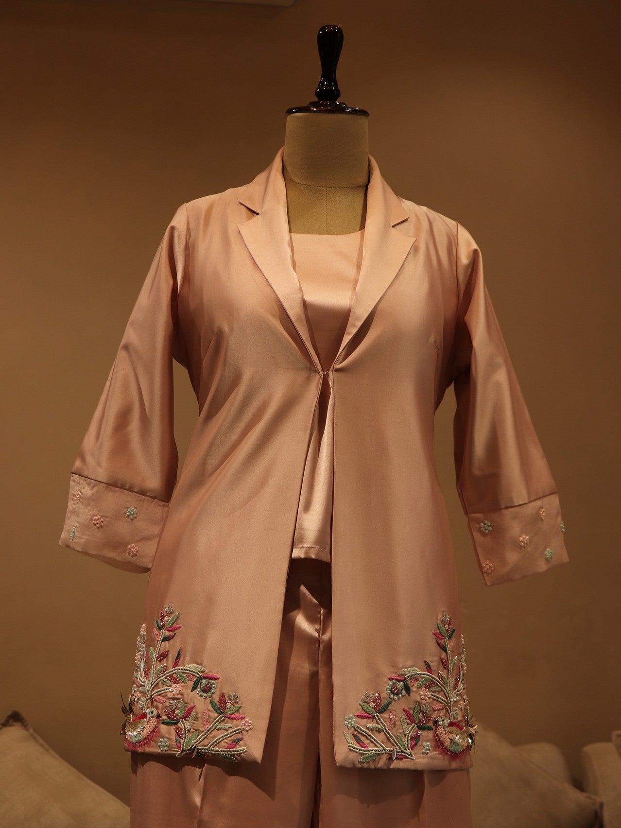 peach blazer co-ord set