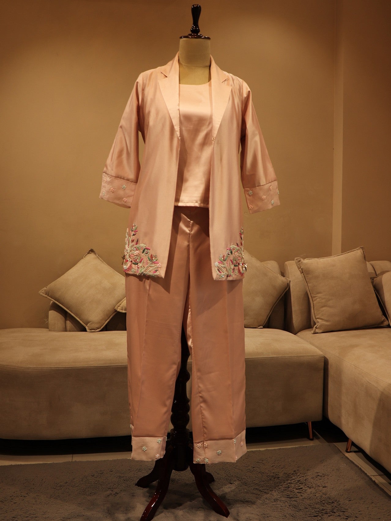 peach blazer co-ord set