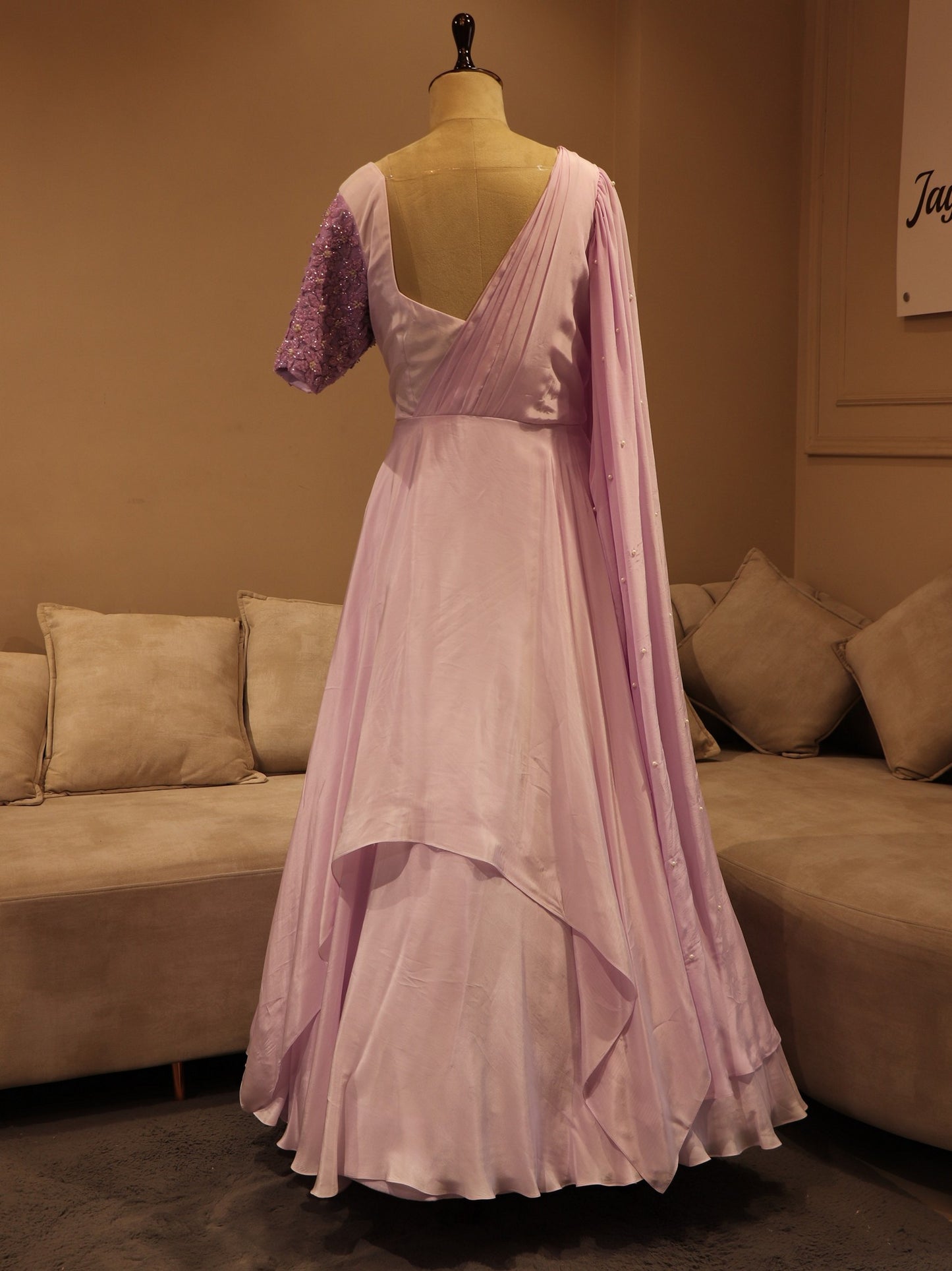 Lilac lavander 3d flower gown