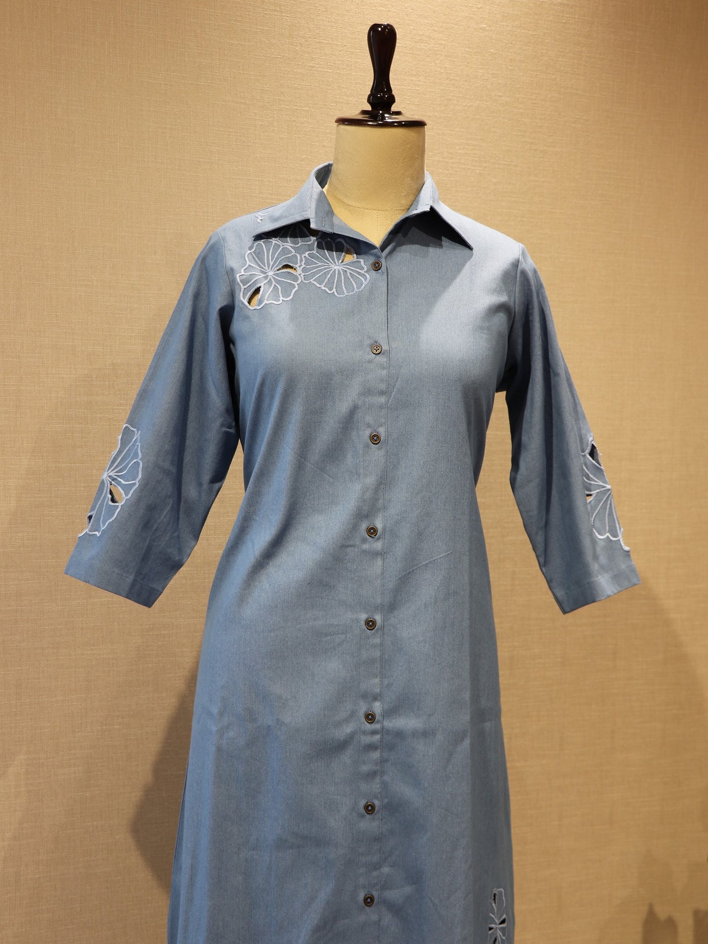 blue denim dress